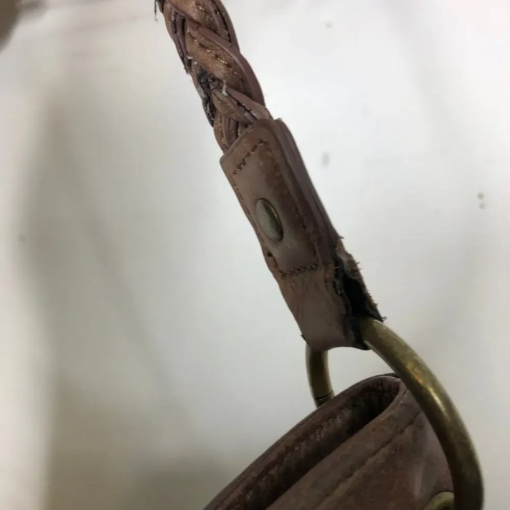 The Sak Purse Leather Satchel Brown Patina Shoulder Crossbody Strap Zip Pockets